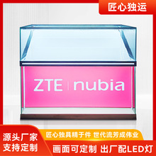 手机柜台展示柜荣耀梯形精品二手机机柜vivo小米钢化玻璃展柜