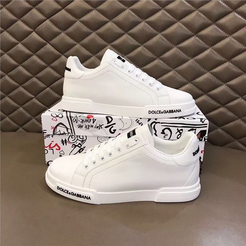 D & G European Station Foreign Trade White Men's Shoes Casual Board Shoes Lace-up Fashion New Breathable Low-top sneaker