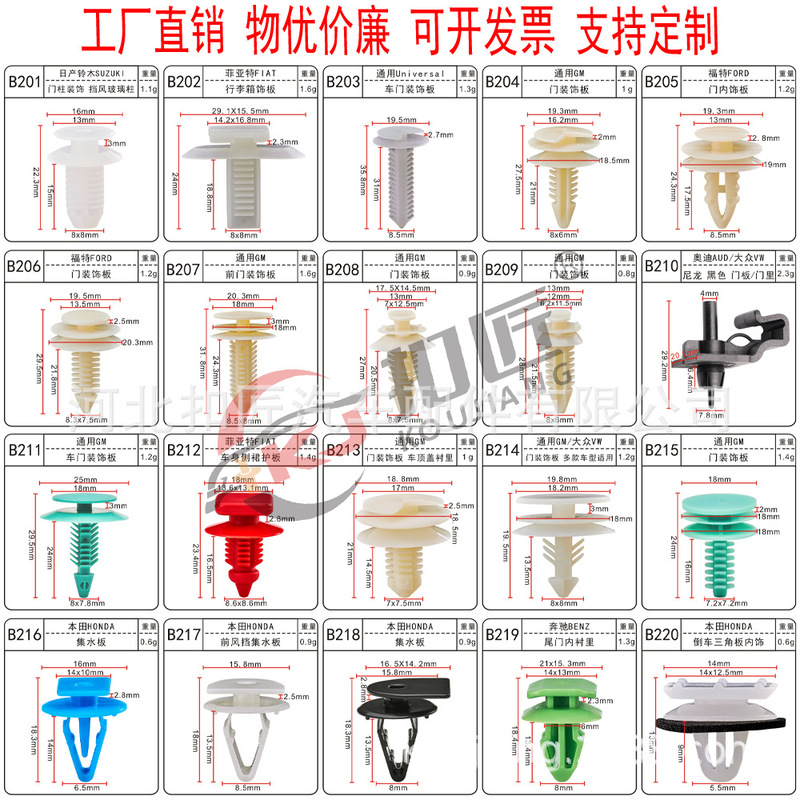 Car grille radiator trunk guard plate body side skirt guard plate interior trim panel door trim panel buckle Car grille radiator trunk guard plate body side skirt guard plate interior trim panel door trim panel buckle