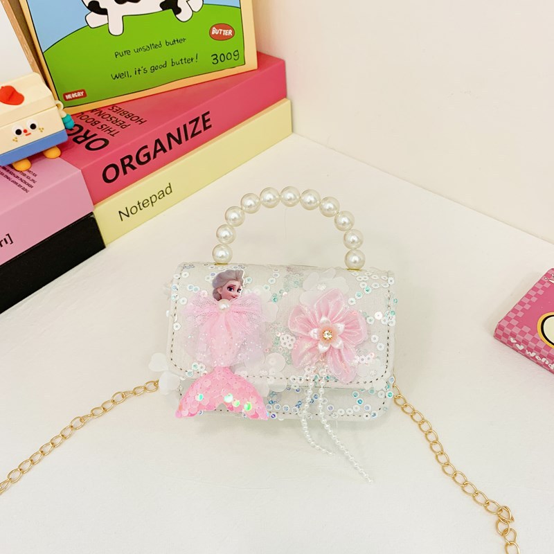 Bagos de perlas para niños 2024 nuevos bolsos para niños bolsos de mochila de niñas bolsos accesorios de princesa bolsos de viento de fragancia