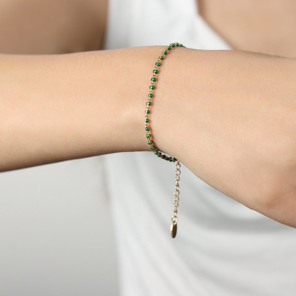 Luz de lujo personalidad nicho color eje colorido goteo collar de aceite de titanio acero todo fósforo de hadas temperamento pulsera joyería de moda para las mujeres