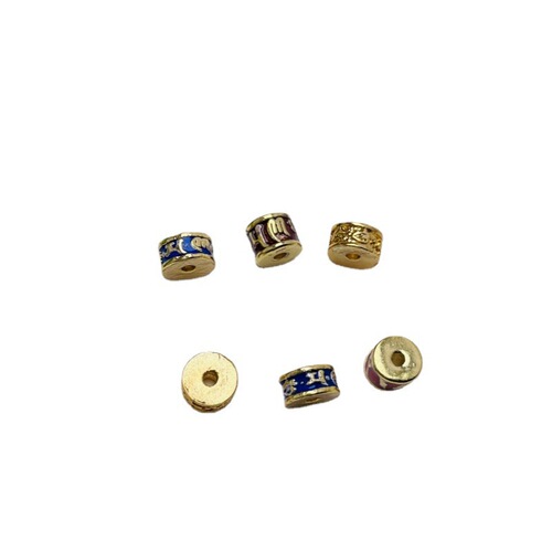 diy jewelry accessories 18k gold-filled six-character mantra loose beads spacer beads spacer earrings bracelet necklace wholesale