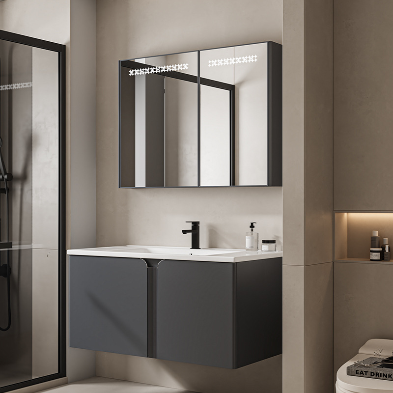 Acero inoxidable tipo pared colgante de acero inoxidable espacio de aluminio cerámico integral lavabo de baño de abeja a prueba de agua