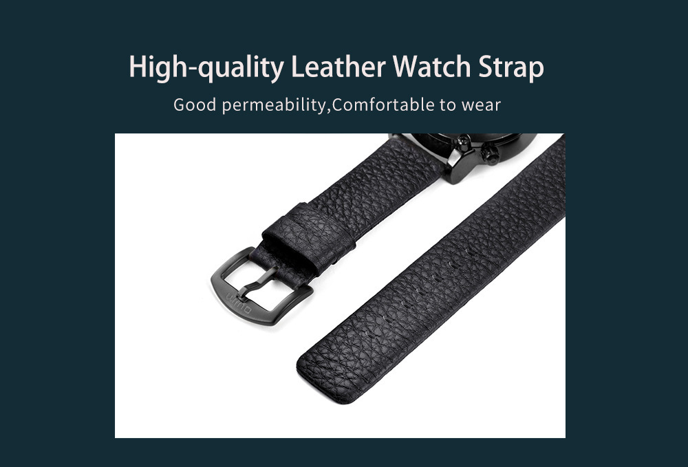 Men's Large Dual-time Watch With Genuine Leather And Compass_voghion.com