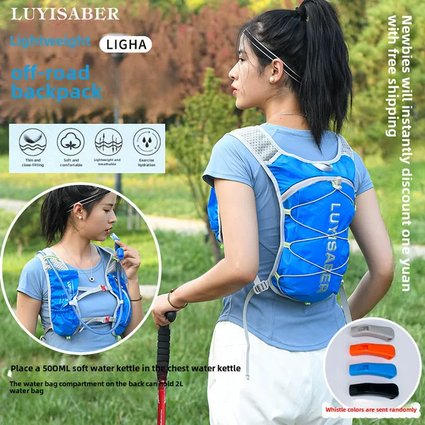 Cross-Border Whistle Waterproof Cycling Backpack Men's Outdoor Sports Backpack Night Reflective Strip Lightweight Backpack