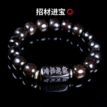 厂家批发非洲黑檀木手串乌木紫光檀手串桶珠男女长辈领导