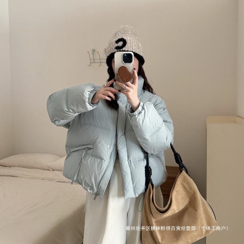 欧洲站2025冬鹅绒服女短款小个子立领白鹅绒外套90绒子含量显瘦厚
