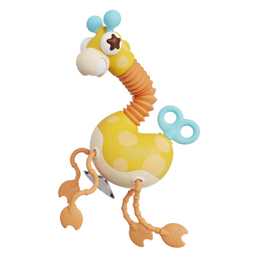 Bebé educativo divertido dedo bombeo juguete silicona mordedura iluminación educación temprana jirafa Lala juguete