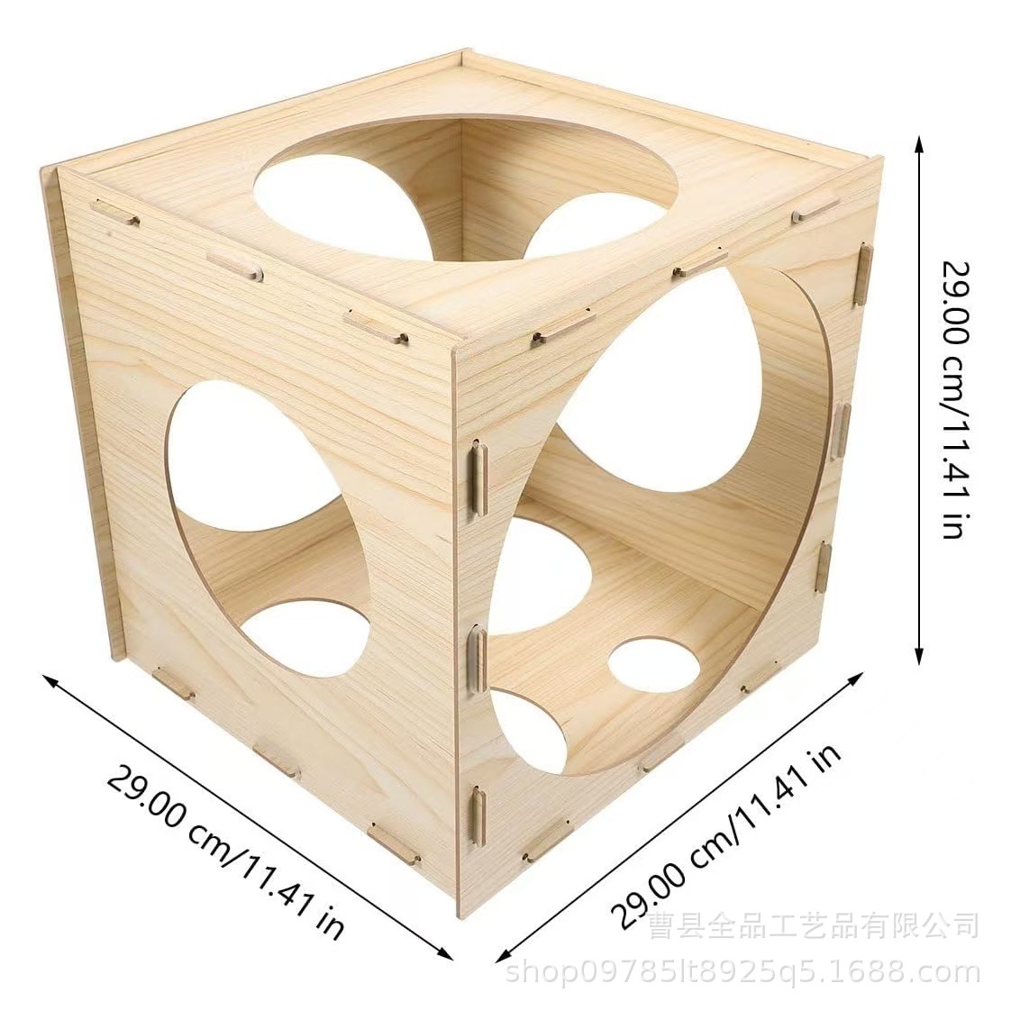 Caja de medición de bolas desmontable de madera Dispositivo de medición de bolas de madera Fiesta de fiesta Globo de medición Decoración de globos Accesorios de caja de madera
