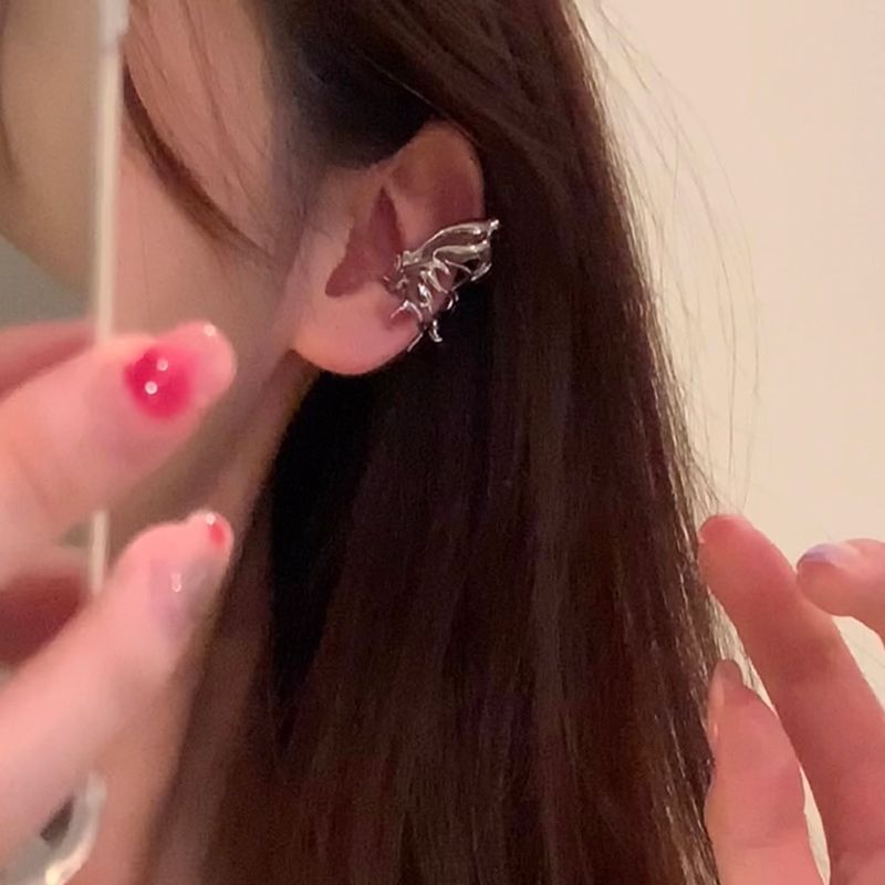 Super Hada Elf mariposa oreja clip hembra earless oído hueso clip luz lujo nicho diseño de alto grado temperamento pendientes colgantes
