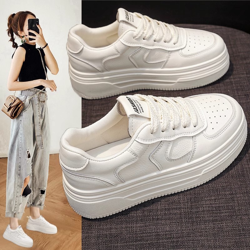 厚底小白鞋女百搭春秋松糕2025夏季新款流行网红爆单休闲运动板鞋
