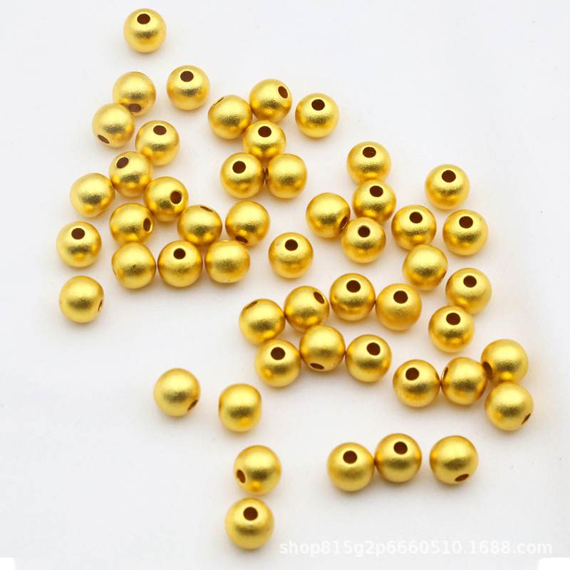 Copper Jewelry Accessories Solid Gold Beads 18K Round Beads Loose Beads Non-Fading Bracelet D151 Sand Gold Beads Copper Jewelry Accessories Solid Gold Beads 18K Round Beads Loose Beads Non-Fading Bracelet D151 Sand Gold Beads