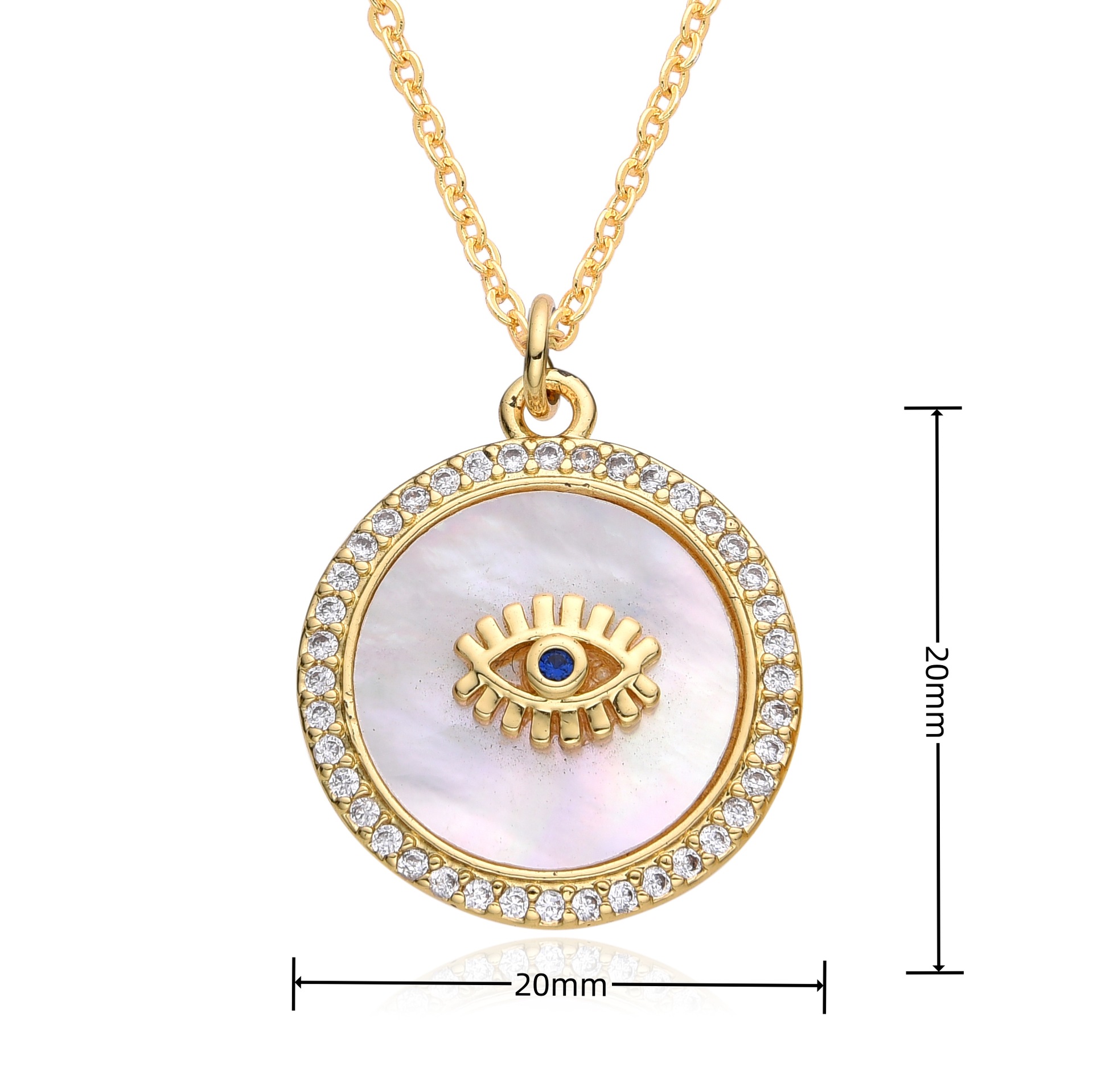 15g Weight Zircon Inlay Material Pendant Necklace Classification cable chain Chain Type 1 Piece Quantity Daily Occasion Copper Material Eye Pattern Women's Gender Plating, Inlay Design Retro, Classic Style Style Copper Retro Classic Style Eye Plating Inlay Zircon Pendant Necklace 无