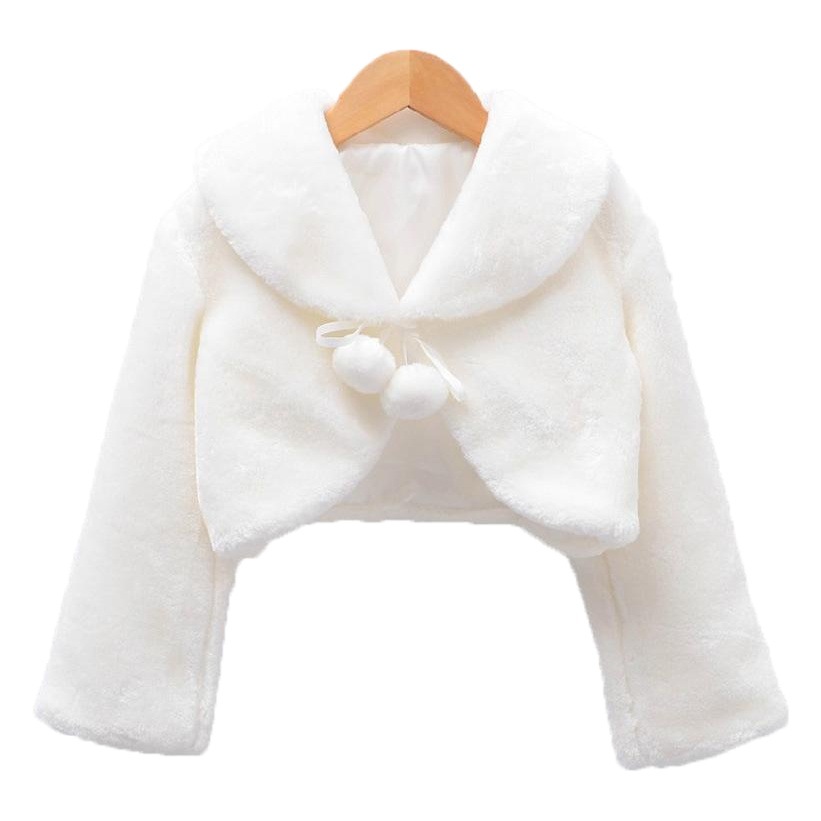 Cross-Border New Children's Fur Shawl, Girl's Outwear, Flower Girl Performance Dress, Long-Sleeved Girl's Cape, Autumn and Winter