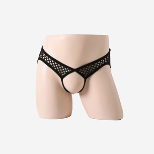 Men's Sexy Underwear Wholesale Mesh Hollow No-Take-Off Sexy Bed Teasing Fishnet Semi-Transparent Thong Manufacturer