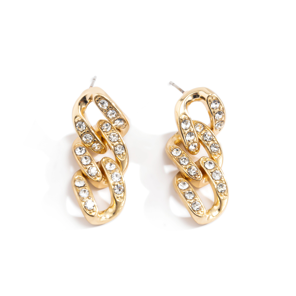 Simple Diamond Chain Earrings display picture 7