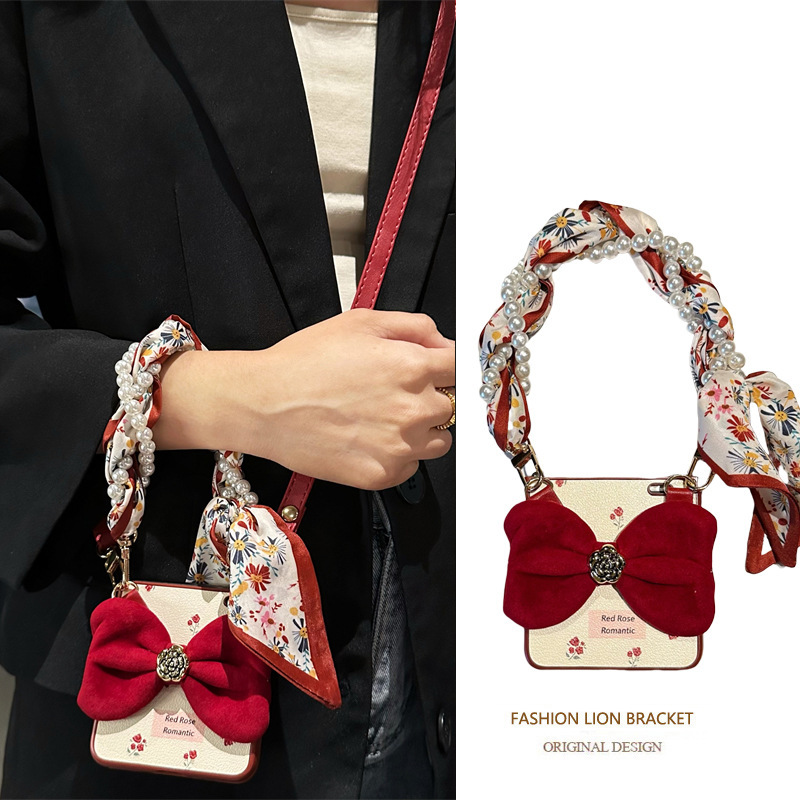 Case pocket2 Crossbody Strap Lanyard novaflip Ultra-thin Leather Rose Pattern Protective Case Portable P50 Case