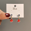 Summer earrings with tassels, long silver needle, 2023, internet celebrity, flowered, silver 925 sample