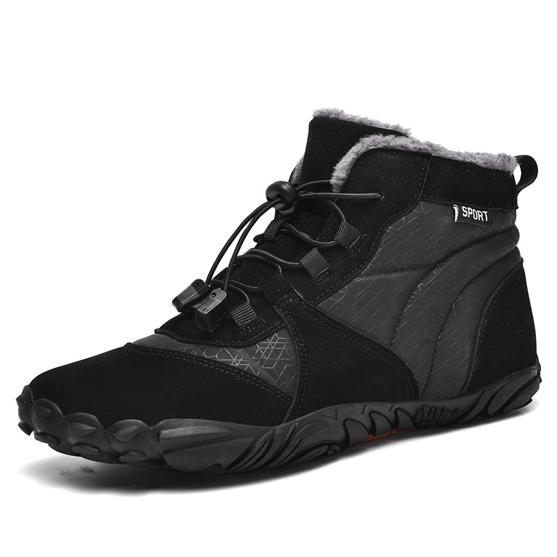 Nuevos zapatos de hombre al aire libre zapatos de algodón de alto nivel pareja con botas de nieve caliente antideslizante con una sola gruesa de camisa zapatos de montaña
