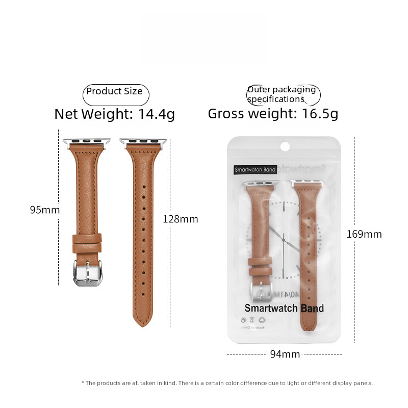 thumbnail image 4 of Adecuado para correa de iwatch 4/5/6/7/8ultra Apple Primera capa de cuero Correa de cintura pequeña para hombre Cuero fino delgado, 4 of 5