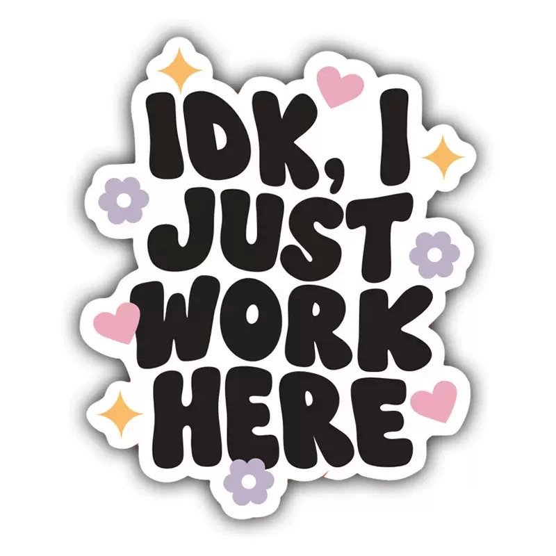 Симпатичные книги, интересные английские знаки, наклейки с граффити, трансграничные я просто работаю здесь, декоративные наклейки