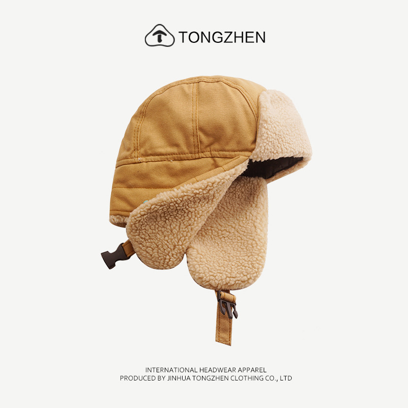 Bomber hat in peluche per uomo e donna, protezione invernale_voghion.com