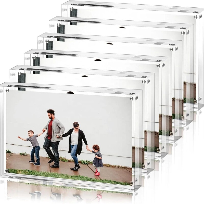 5x7inch Vertical Desktop Acrylic Photo Frame Heavy Duty Double Sided Strong Magnetic Thickened Desktop Transparent Memorial Frame