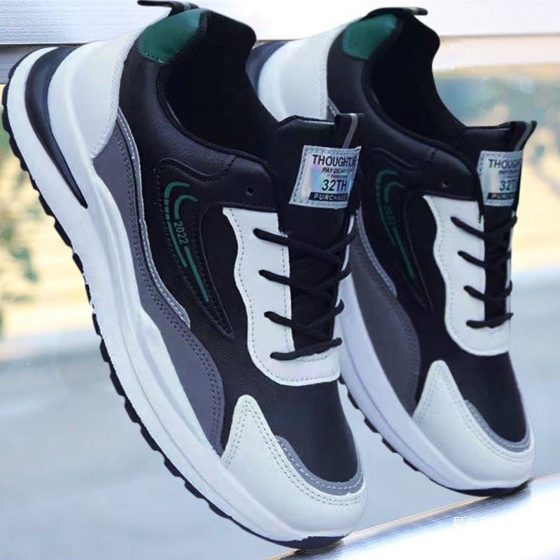 신발 남자의 가을과 겨울 새로운 가죽 방수 운동화 한국식 유행 캐주얼 신발 소프트 단독 미끄럼 탈취제 운동화