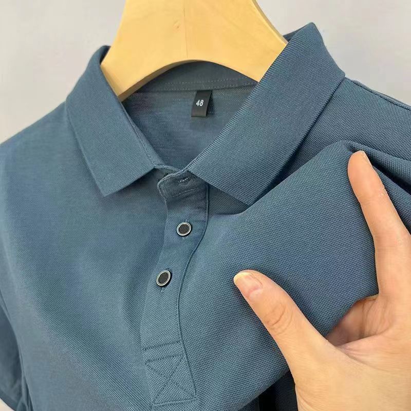 Polo da uomo in cotone a maniche corte stile estivo casual_voghion.com