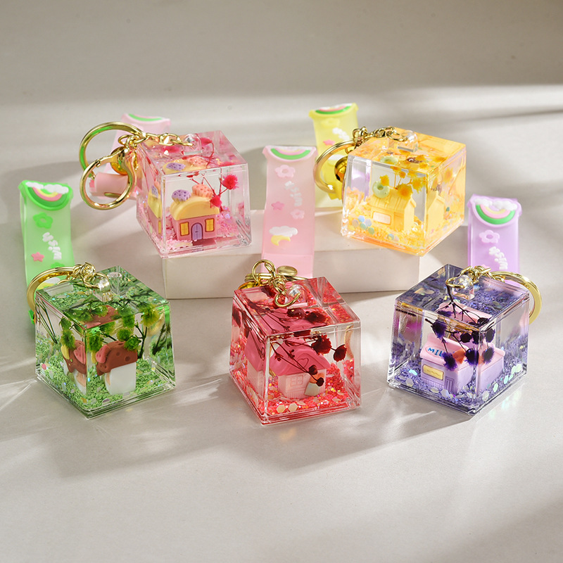 62g Weight Bag Pendant, Keychain Classification 1 Piece Quantity Daily Occasion Acrylic Material House Pattern Unisex Gender Cute Style Cute House Arylic Unisex Bag Pendant Keychain 无
