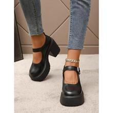 X 69951 Round Toe Platform Buckle Shoes Բͷ��״��Ьŷ����