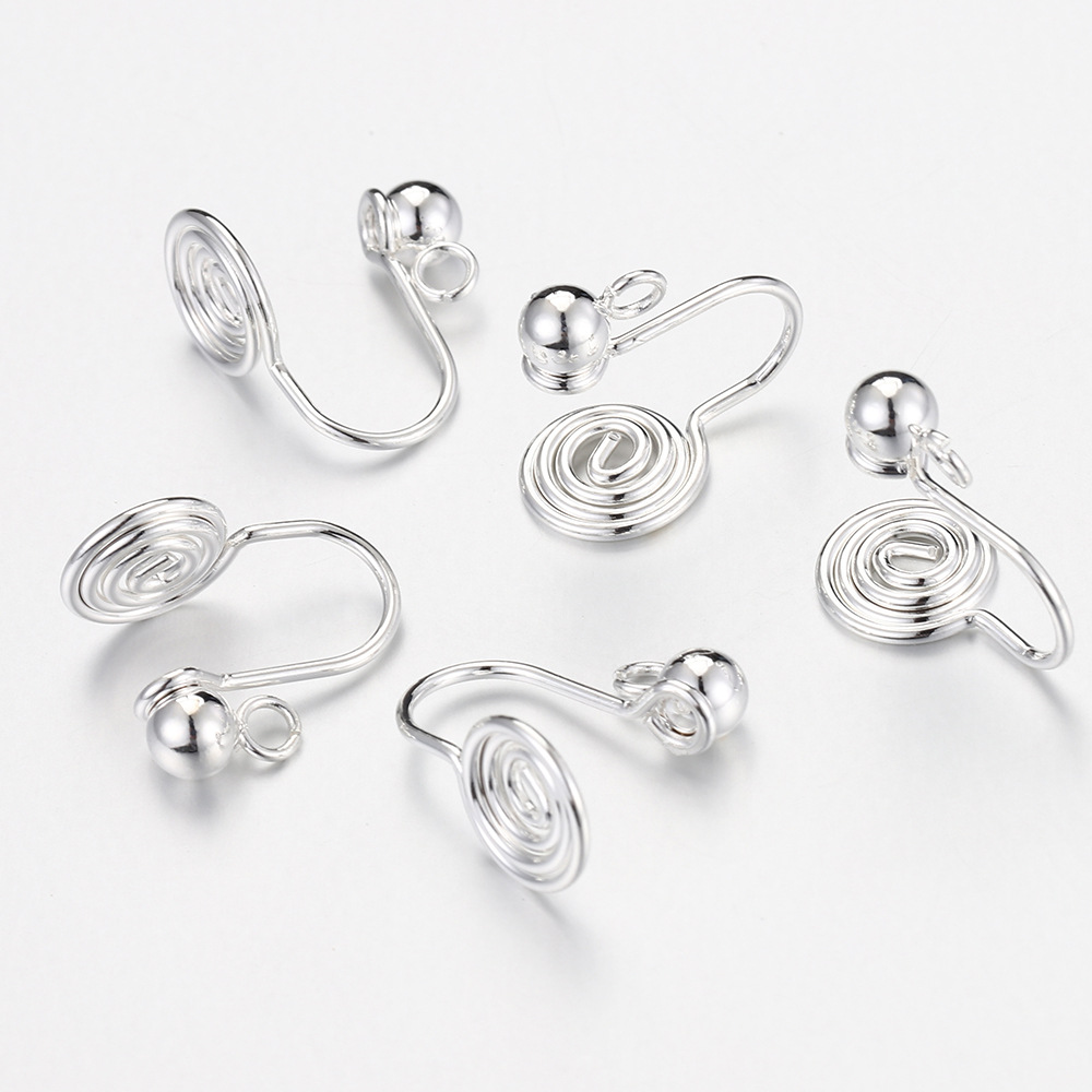 ステンレス製蚊取り盤耳クリップ耳クリップ変換器無痛見えないイヤリングdiy耳穴なしu型イヤリング