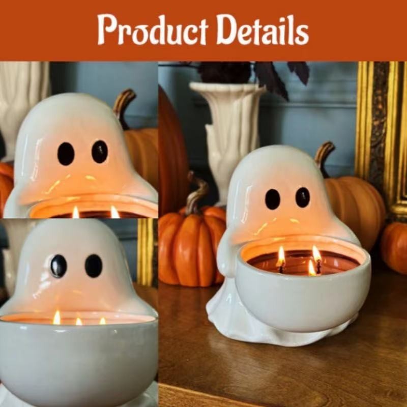 跨境新品 Halloween ghost candle holder万圣节幽灵鬼烛台小摆件|undefined