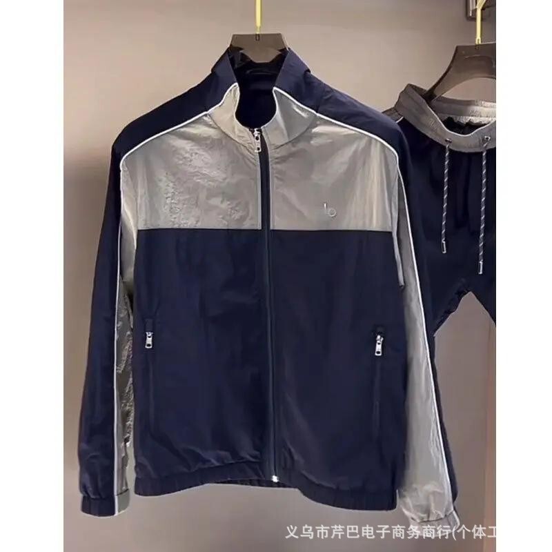 美式拼接立领撞色夹克男士春夏新款痞帅拼色运动休闲百搭时尚|undefined