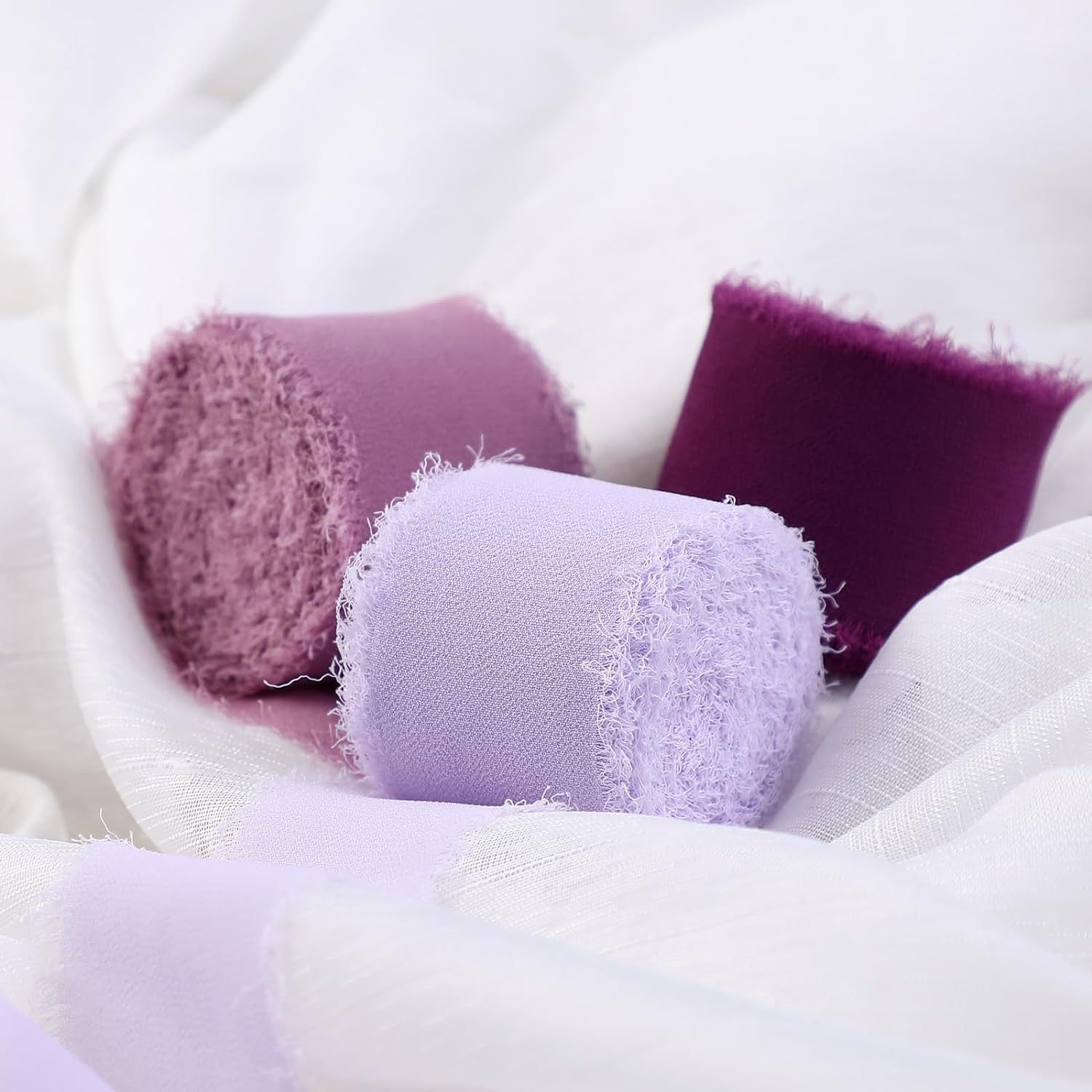 INS deshilachado gasa cinta ramo de la boda borla cinta arco decoración hilo de nieve tira de tela de seda