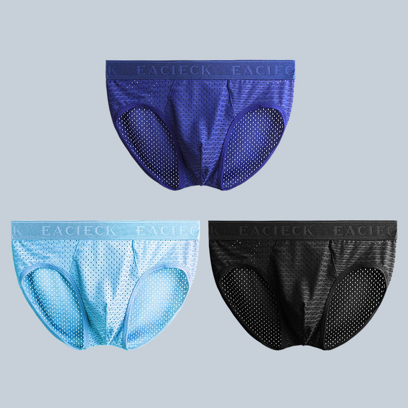 Men's Triangle Shorts Large Size New Mesh Pants Underwear Summer Thin Modal Ice Silk Breathable
