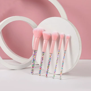5支糖果爱心海洋化妆刷套装软毛木柄眼影刷鼻影刷子散粉刷美妆