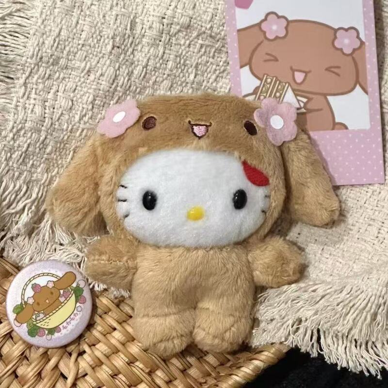 Japanese-Style Cross-Dressing Mocha Puppy Kitty Cute Bag Pendant Cinnamoroll Kt Headgear Plush Doll Keychain