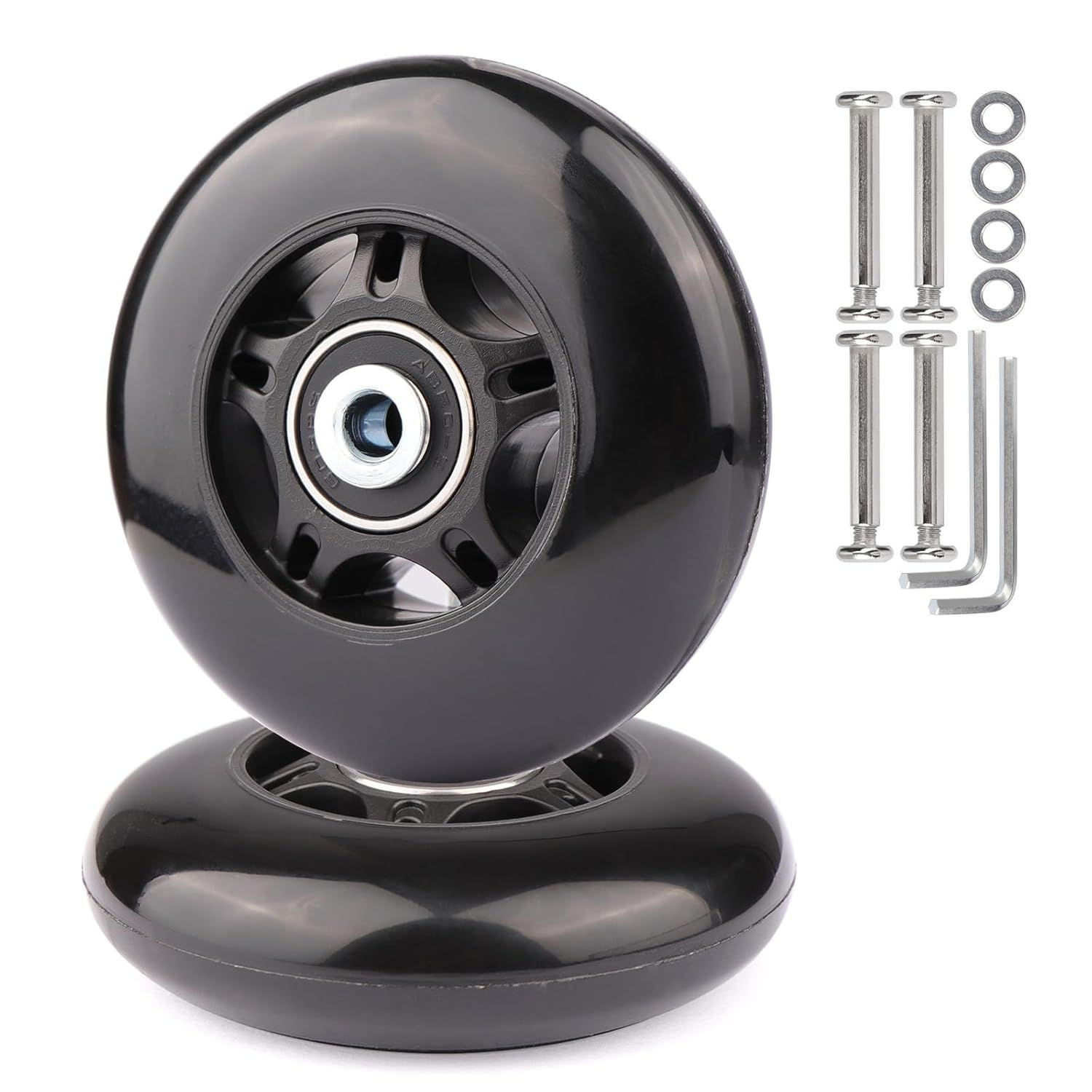 84 80mm直排单排速滑轮滑鞋活力板游龙板滑板车行李箱包静音轮子