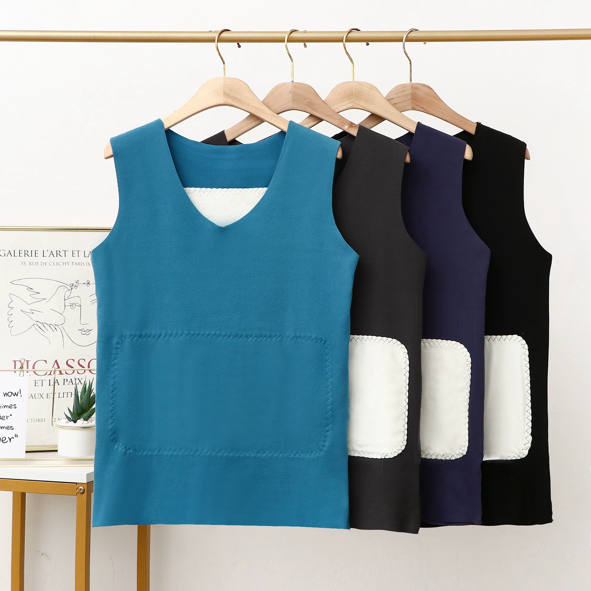 Теплый жилет, мужской осенне-зимний утолщенный бесшовный внутренний пригодный для носки жилет на флисовой подкладке, двусторонняя бархатная Базовая рубашка больших размеров