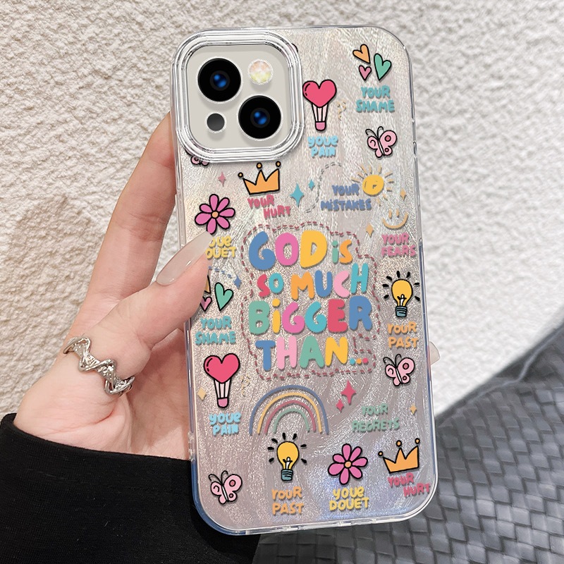 35g Weight iPhone Applicable Brands Phone Cases Classification PC Material Slogan, Colorful, Heart Shape Pattern Cute Style PC Slogan Colorful Heart Shape Cute Phone Cases Phone Accessories 4