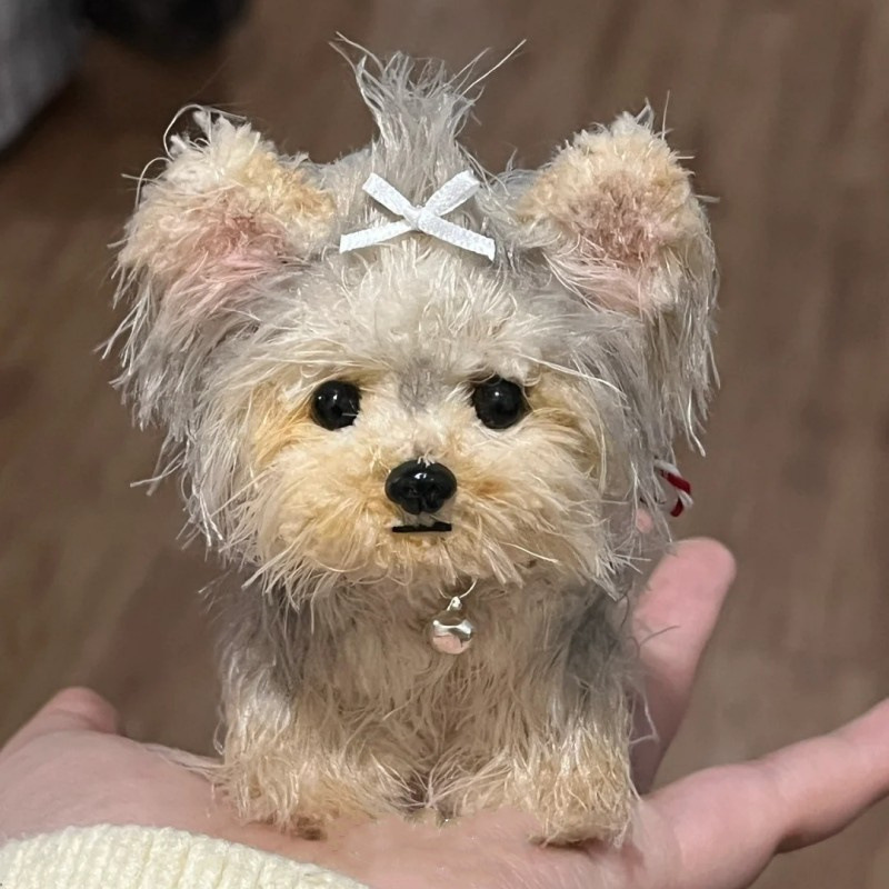 ウサギの毛ねじりスティック子犬手作り DIY 完全な材料パッケージ暗号化された太い毛根人形完成したおもちゃ子供のため|undefined