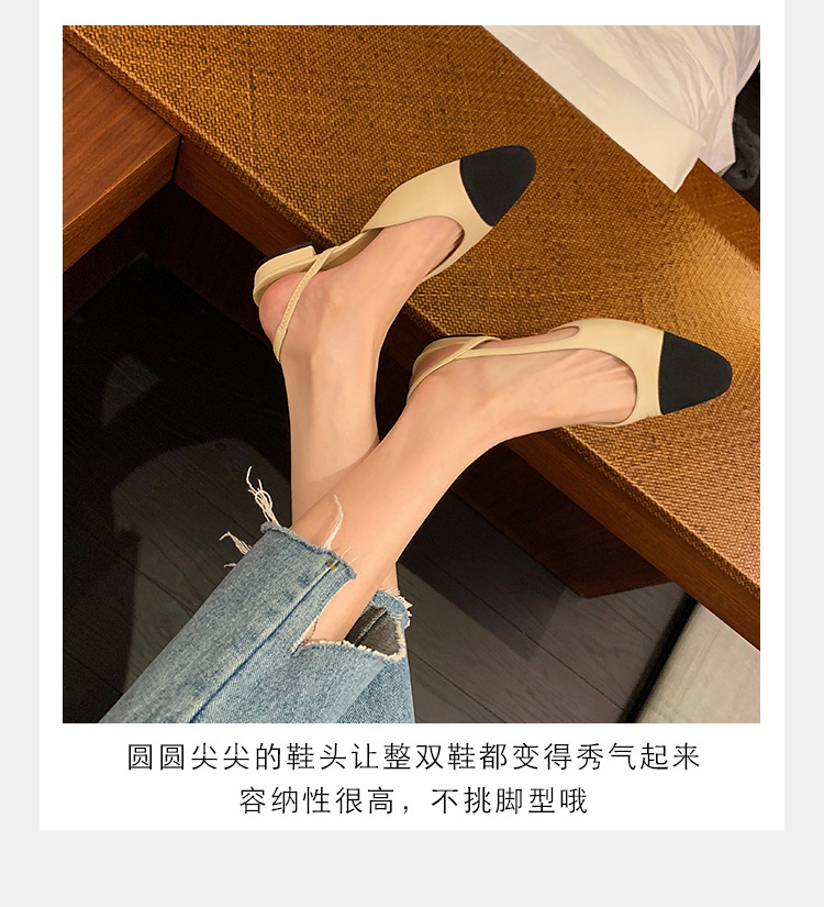 葡萄妈Studiolee 法式仙女风小圆头低跟包头后空平底单鞋凉鞋女夏详情3