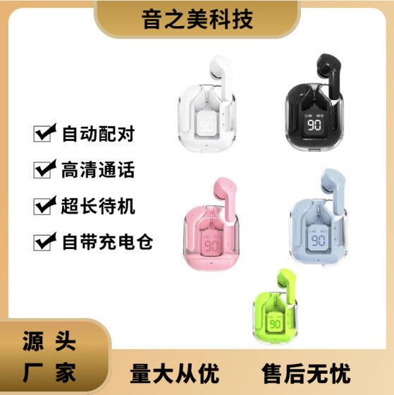 Cross-border New Transparent Warehouse Air31 Digital Bluetooth Headset XT16 Stereo Music Game Sports Long Endurance
