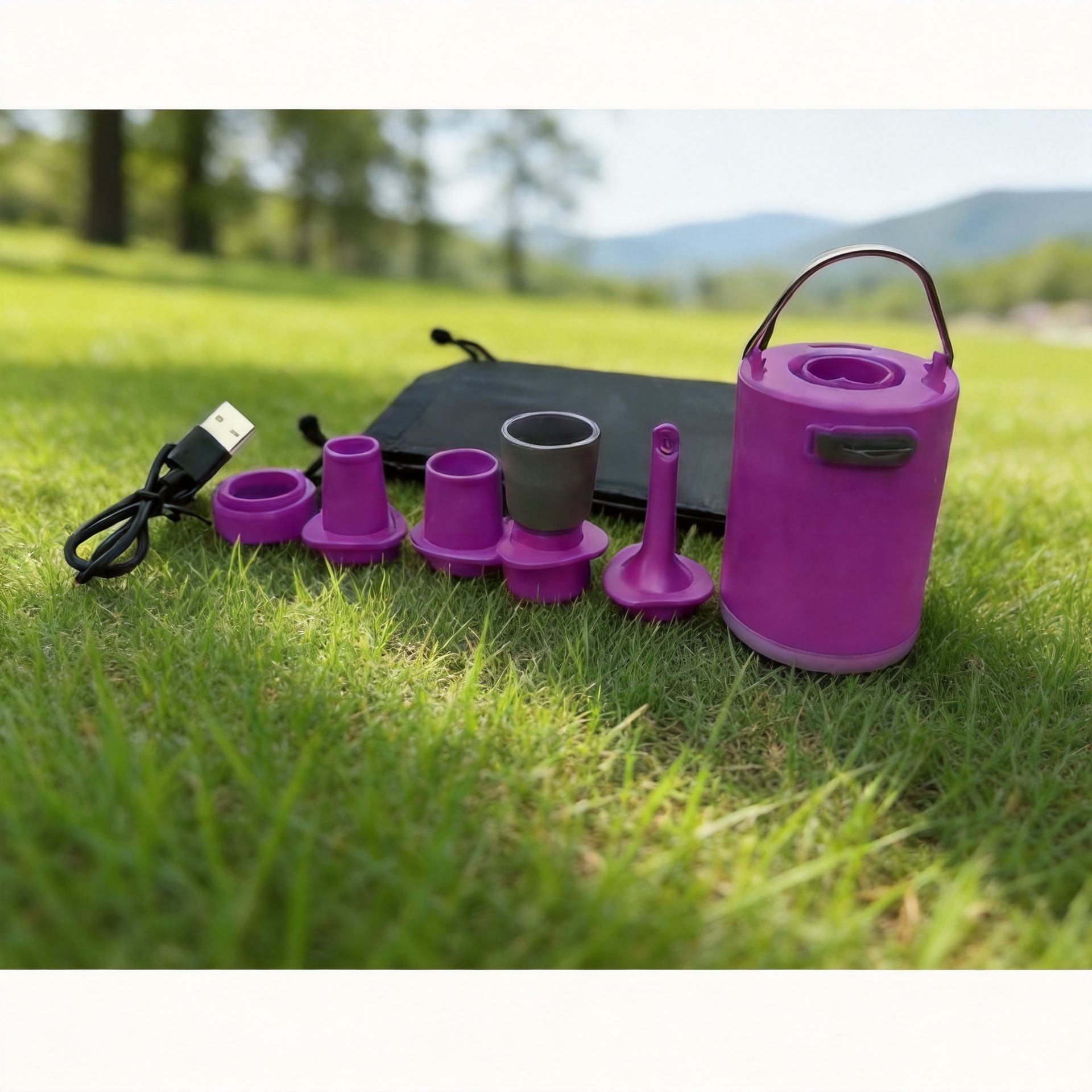 Cross-border outdoor mini air pump for inflatable rings and air mattresses, automatic OEM ODM rechargeable portable camping pump