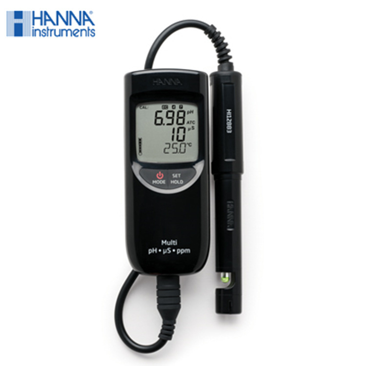 意大利哈纳 HI991301 高量程防水型 pH-EC-TDS-℃测定仪