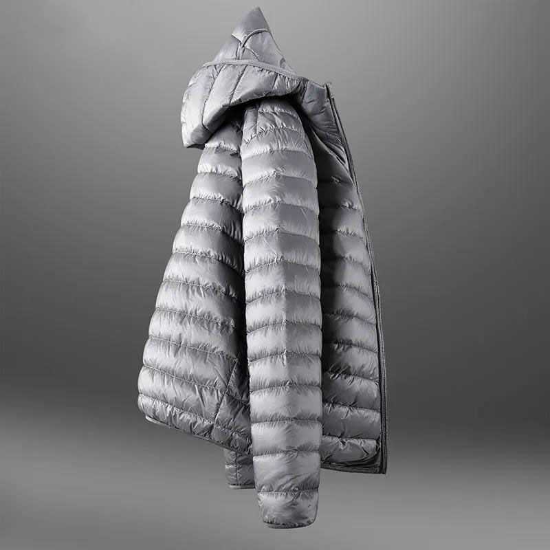 Chaqueta de algodón de terciopelo ligero para hombre chaqueta de algodón ligera casual con capucha y cuello alto corto para hombre