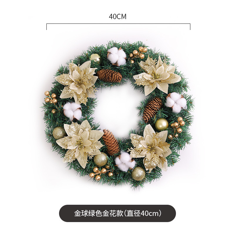 Navidad decoración Garland ratán 40/50/60cm Navidad decoración escena diseño puerta colgante ratán decoración suministros