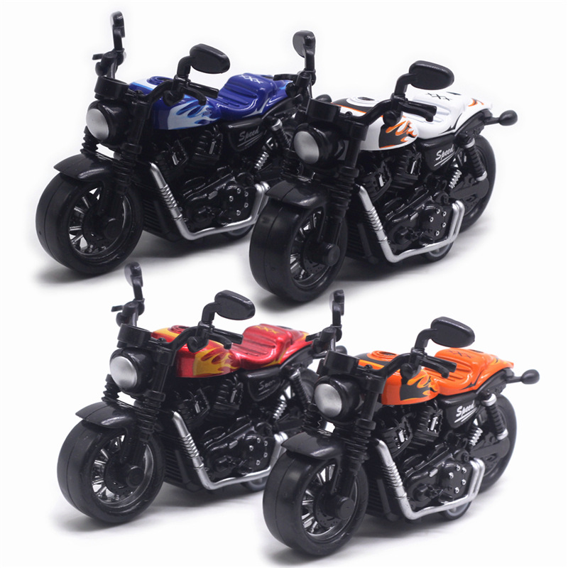 Aleación pequeña Harley modelo de motocicleta Tire hacia atrás modelo de coche juguete para niños puesto de coche transfronterizo Venta caliente pastel Accesorios