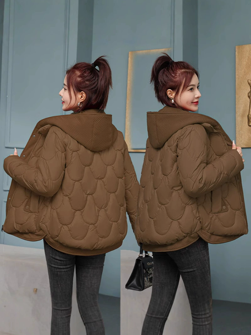 Комплект зимнее вязаное платье с капюшоном и короткой пуховкой, oversize, увеличенная толщина